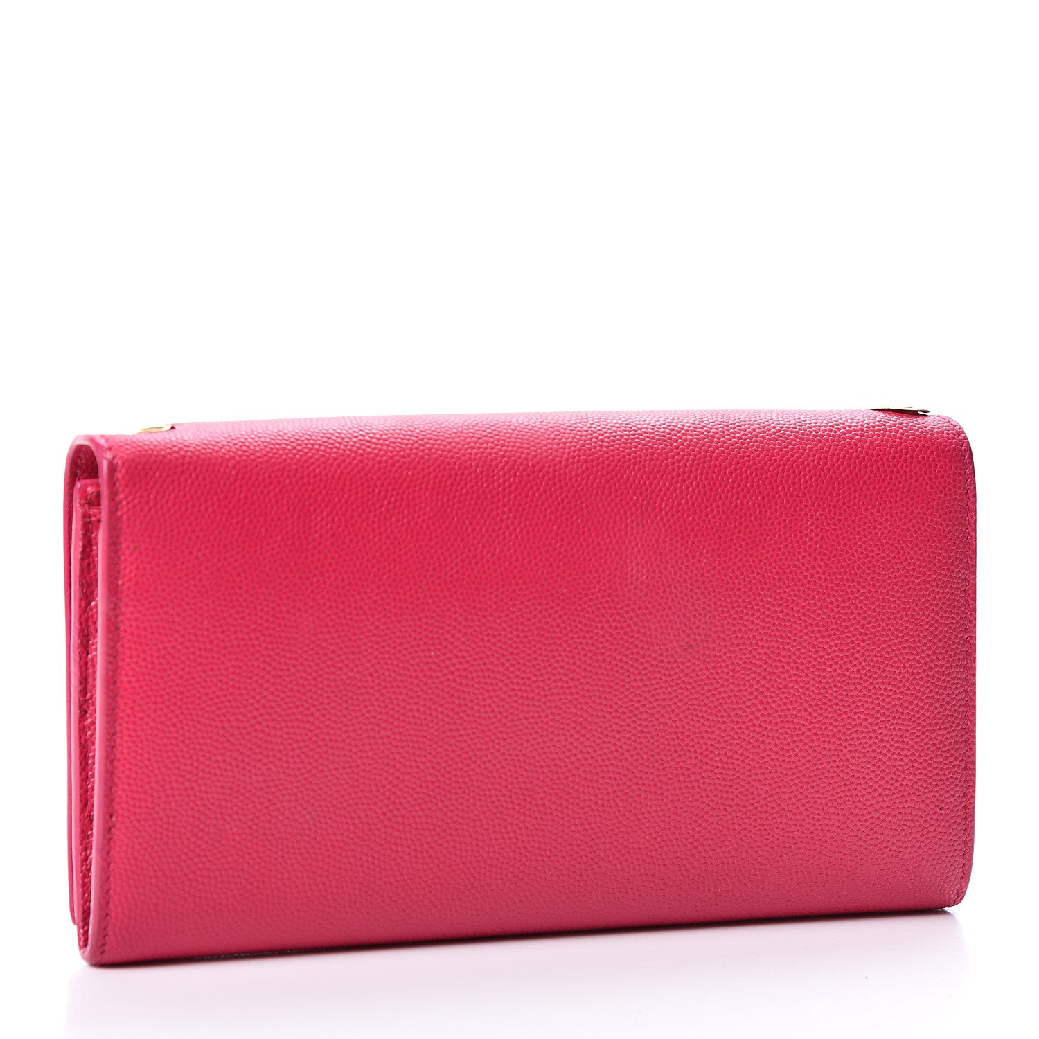 Saint Laurent Grain De Poudre Classic Monogram Cassandre Wallet Fuchsia 2 of 12