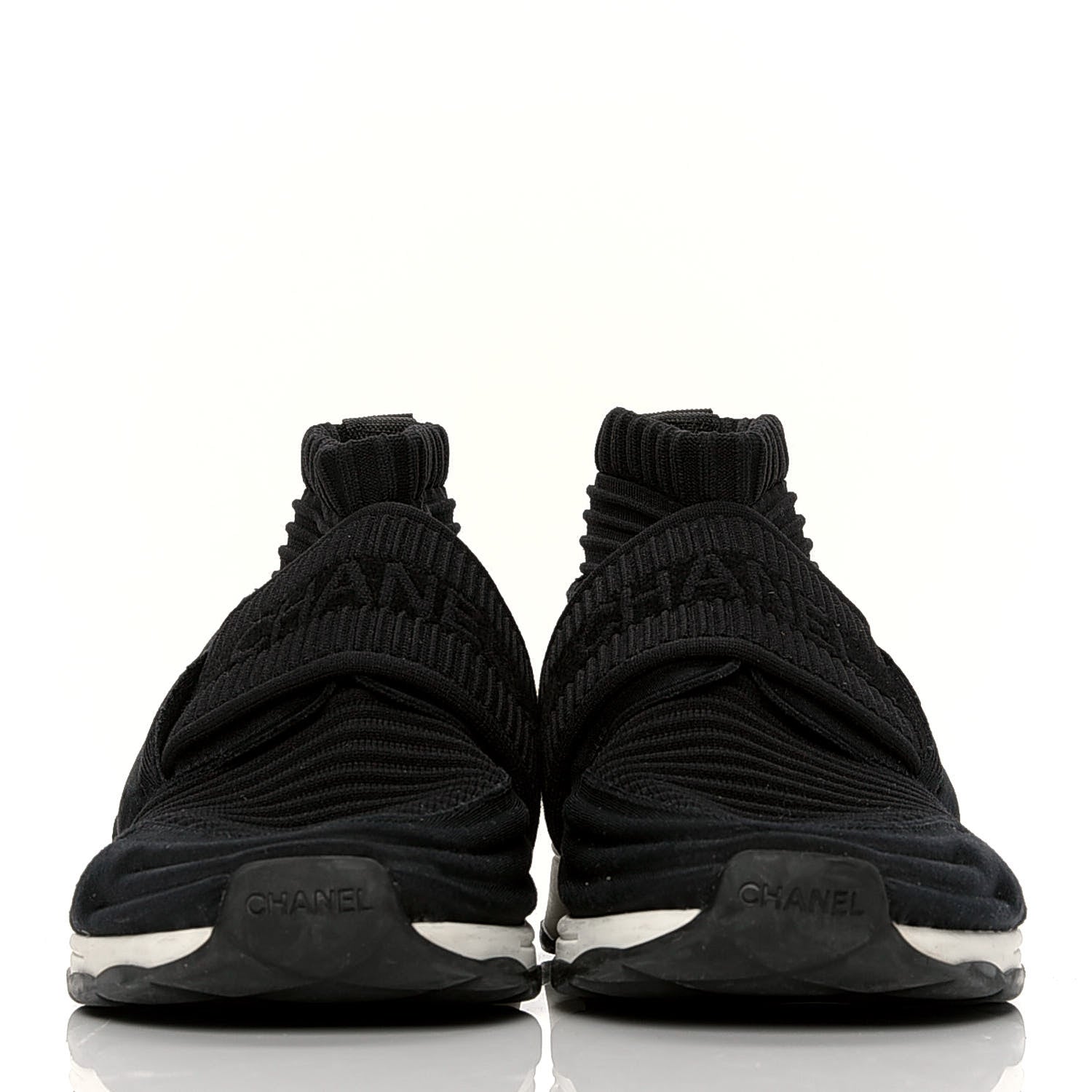 Chanel Stretch Fabric CC Sneakers 35.5 Black 2 of 6