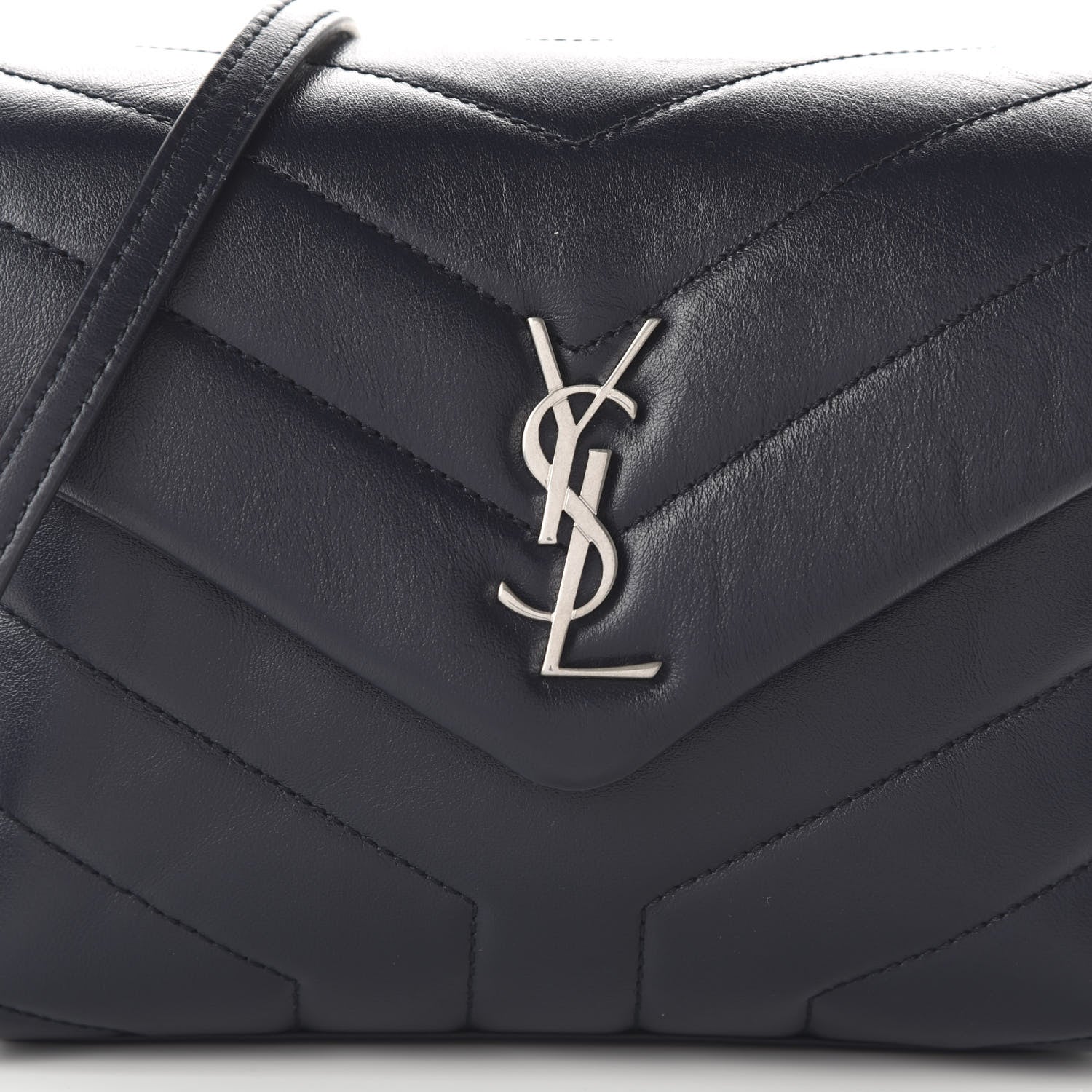 Saint Laurent Calfskin Y Quilted Monogram Toy Loulou Crossbody Bag Medium Blue 9 of 10
