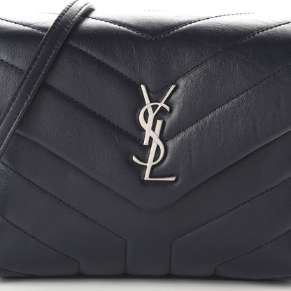 Saint Laurent Calfskin Y Quilted Monogram Toy Loulou Crossbody Bag Medium Blue 9 of 10