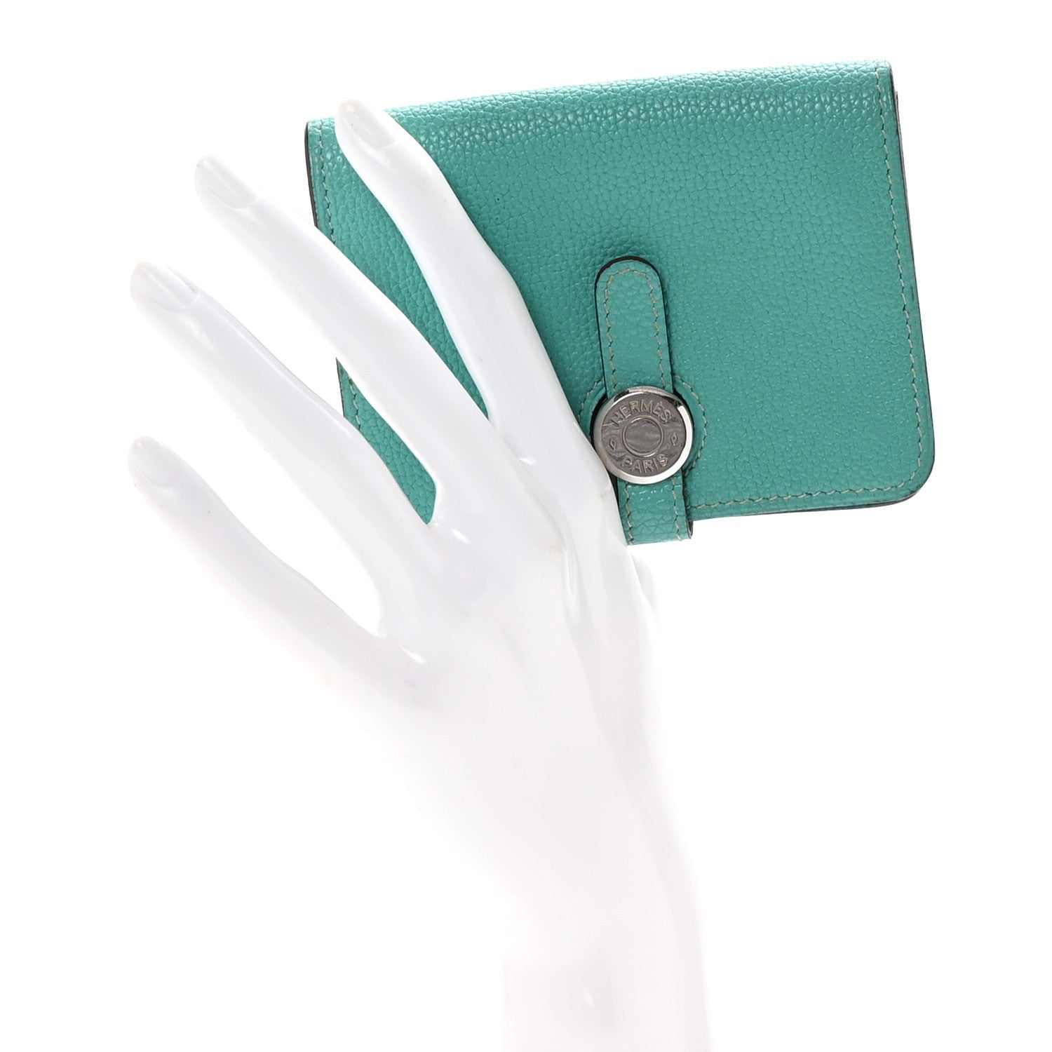 Hermes Togo Dogon Card Case Lagon 2 of 8