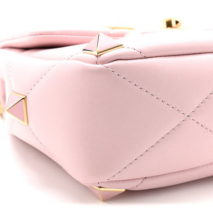 Valentino Garavani Nappa Enamel Medium Roman Stud Shoulder Bag Rose Quartz 8 of 10