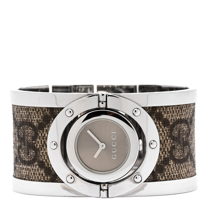 Gucci Stainless Steel Canvas 33mm Twirl Monogram Quartz Watch Brown 2 of 5