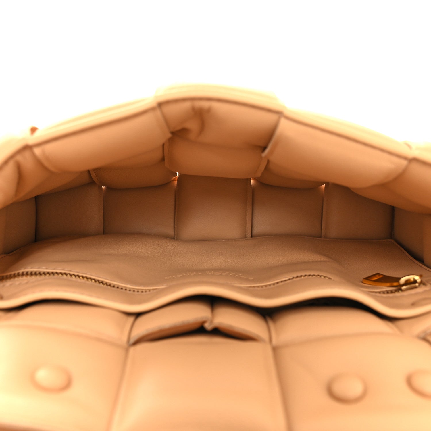 Bottega Veneta Lambskin Maxi Intreccio Padded Chain Cassette Crossbody Bag Almond 6 of 10