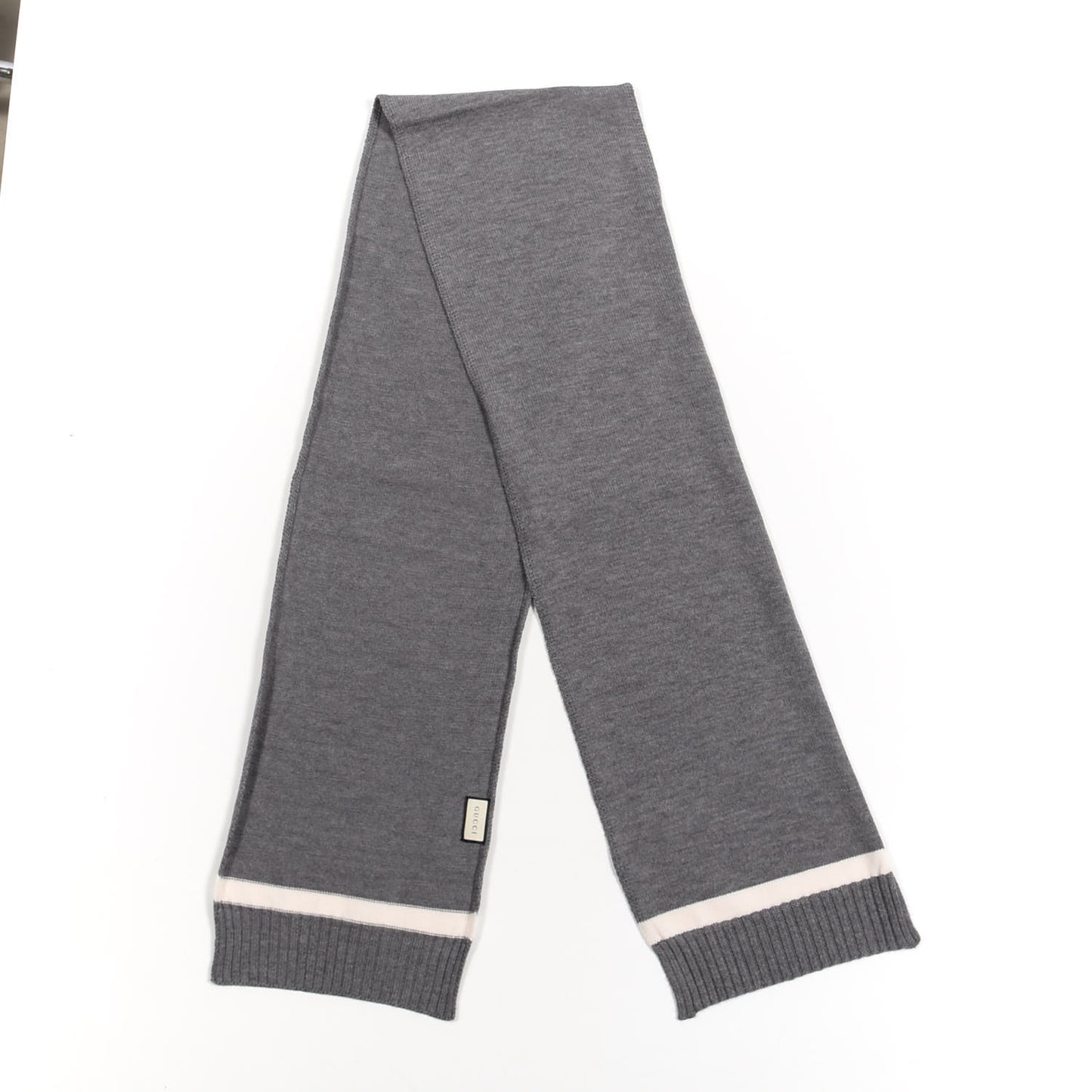 Wool Newporte Long Scarf Graphite Ivory