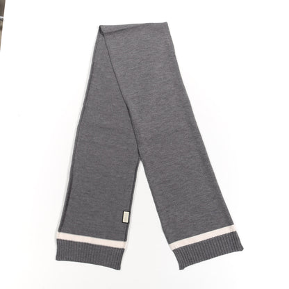 Gucci Wool Newporte Long Scarf Graphite Ivory 2 of 3