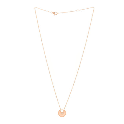 Cartier 18K Pink Gold Diamond Pink Opal XS Amulette de Cartier Pendant Necklace 3 of 4