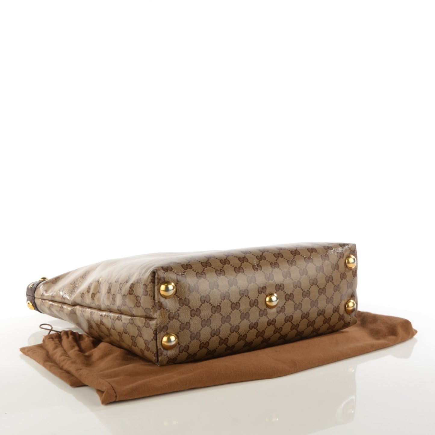Crystal Monogram Large Babouska Vertical Shopping Tote Brown