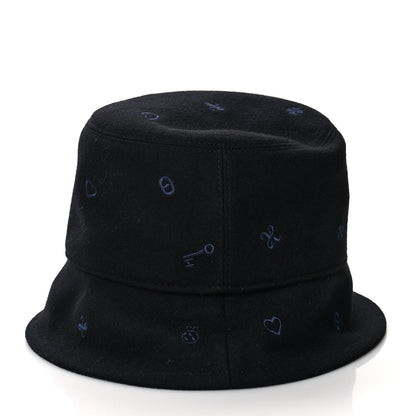 Hermes Cashmere Debbie Charms Bucket Hat 56 Black 2 of 7