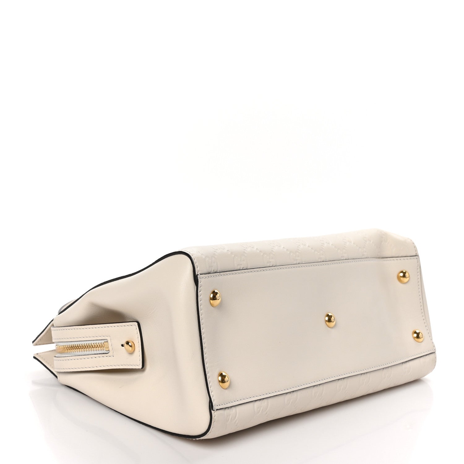 Gucci Guccissima Signature Medium Shoulder Tote Bag Mystic White 4 of 11