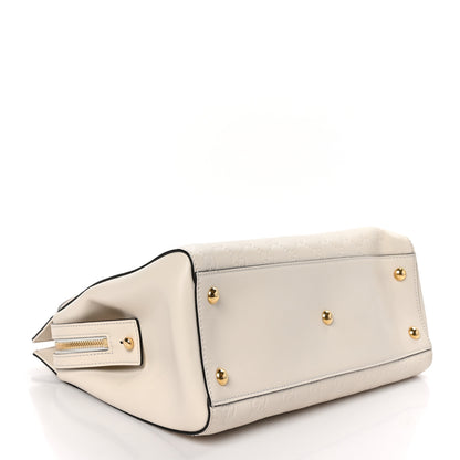 Gucci Guccissima Signature Medium Shoulder Tote Bag Mystic White 4 of 11