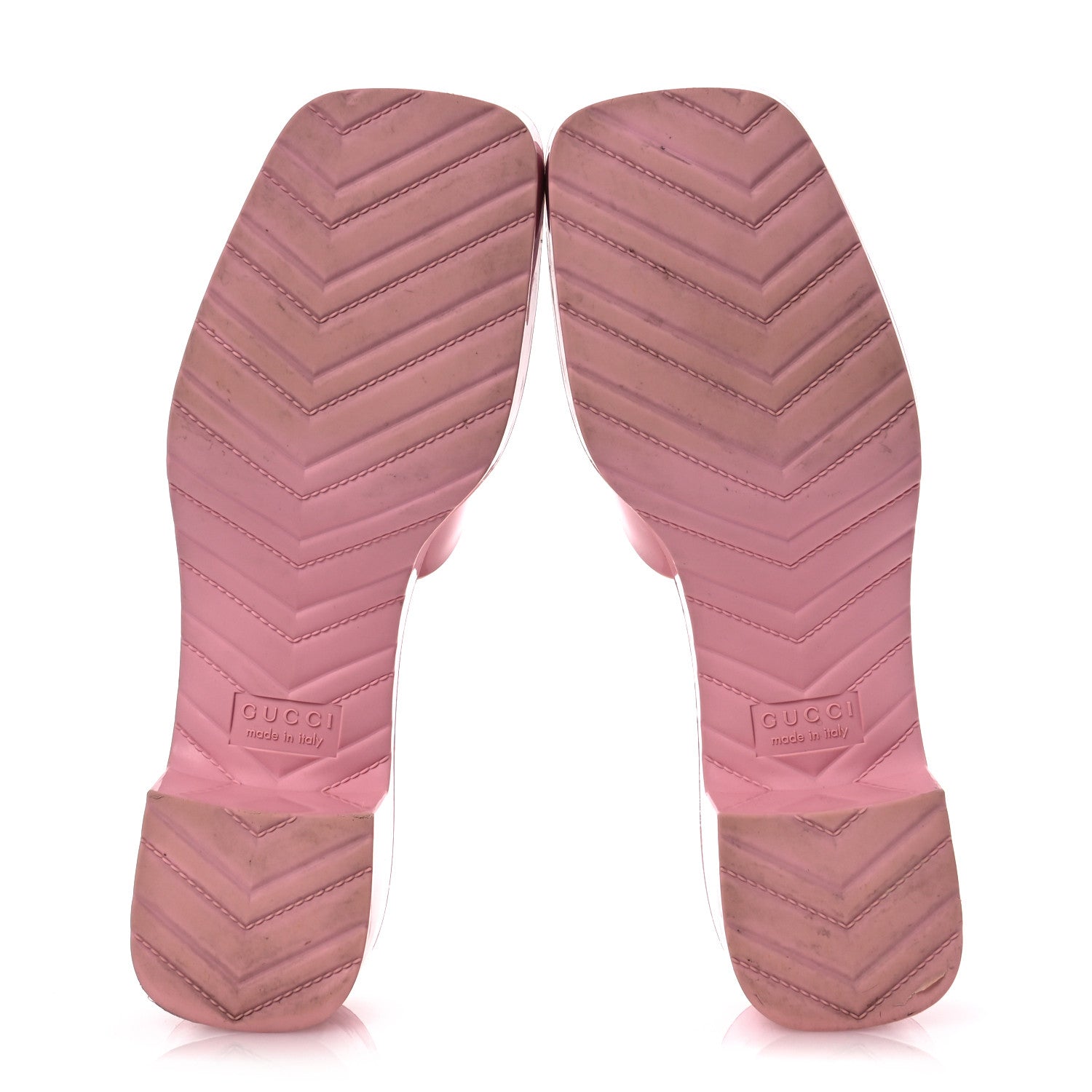 Gucci Rubber Gucci Logo Womens Platform 20/60mm Slide Sandals 38 Wild Rose 7 of 15