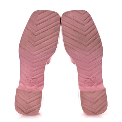 Gucci Rubber Gucci Logo Womens Platform 20/60mm Slide Sandals 38 Wild Rose 7 of 15