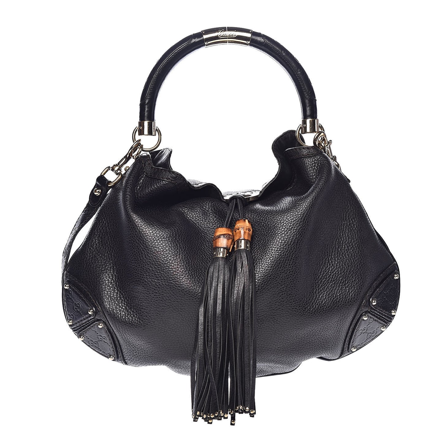 Calfskin Large Indy Top Handle Hobo Black