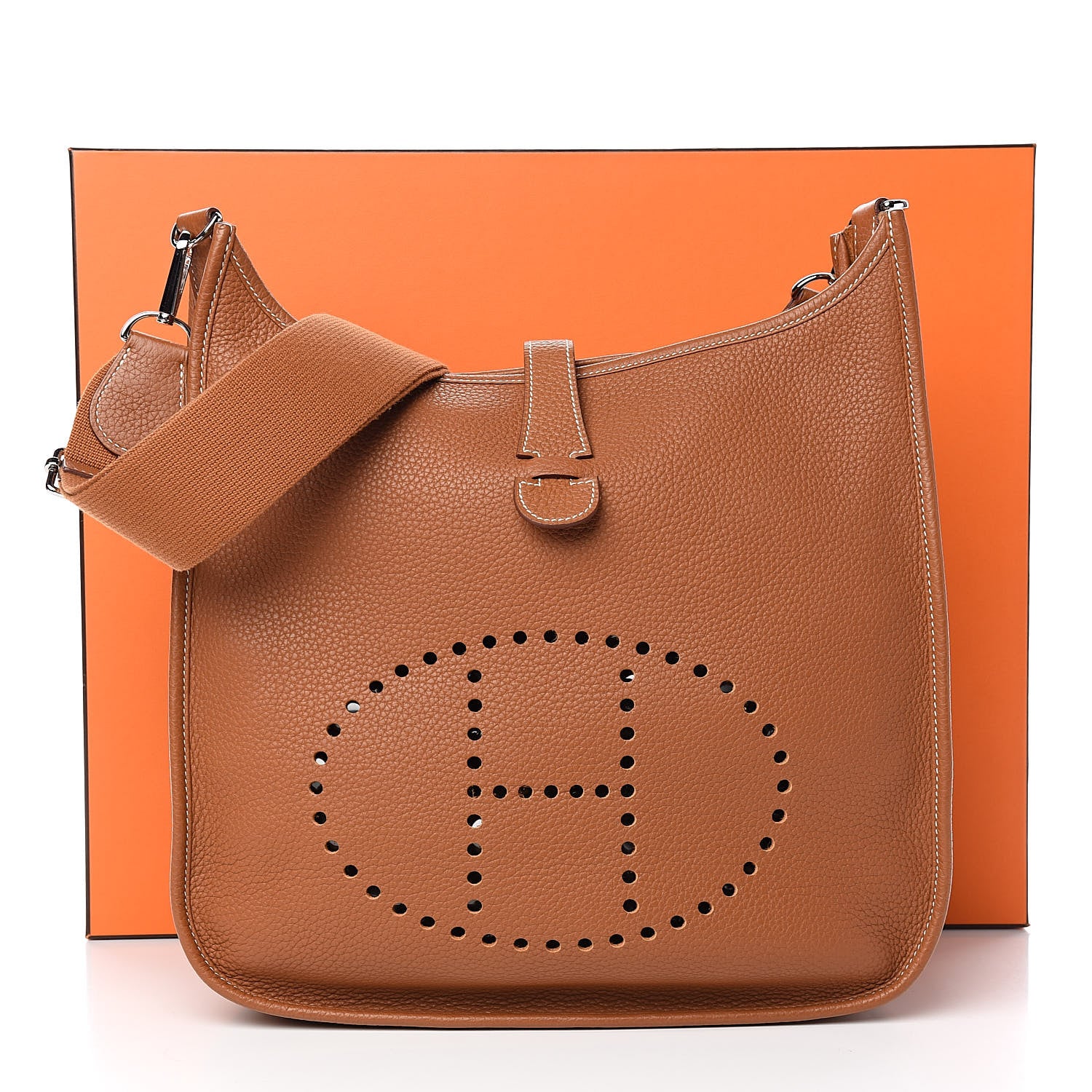 Hermes Taurillon Clemence Evelyne III GM Gold 10 of 10