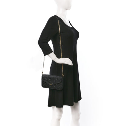 Louis Vuitton Empreinte Pochette Felicie Chain Wallet Black 2 of 11