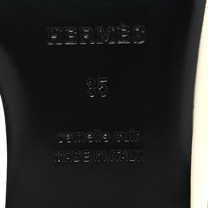 Hermes Calfskin Womens Groupie Mules 35 White 8 of 9