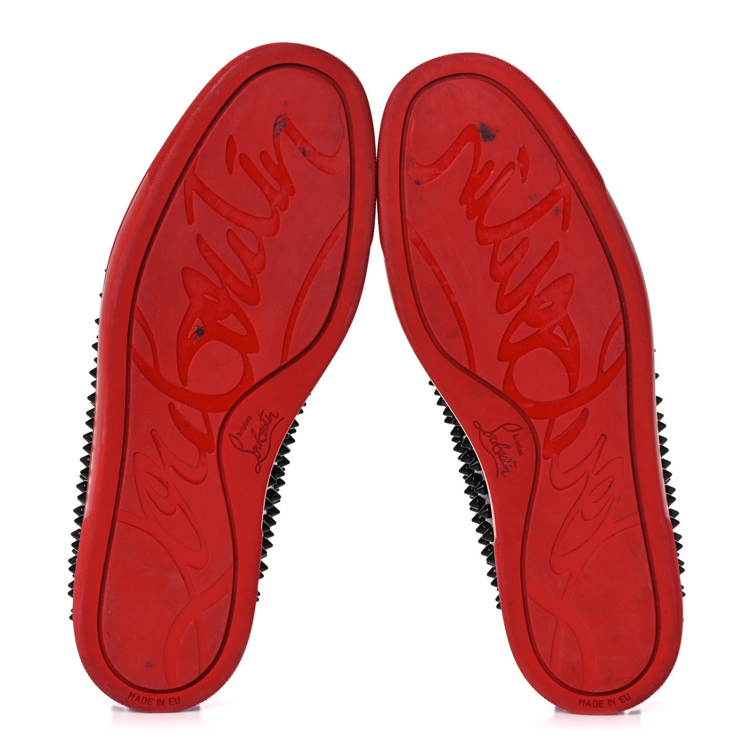 Christian Louboutin Patent Spikes Mens Roller Boat Flats 44 Black 5 of 14