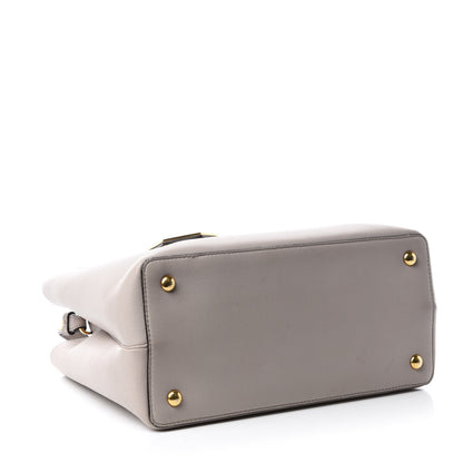 Fendi Vitello Dolce Century Petite 2Jours Tote Grigio Polvere Ciclamino 4 of 12