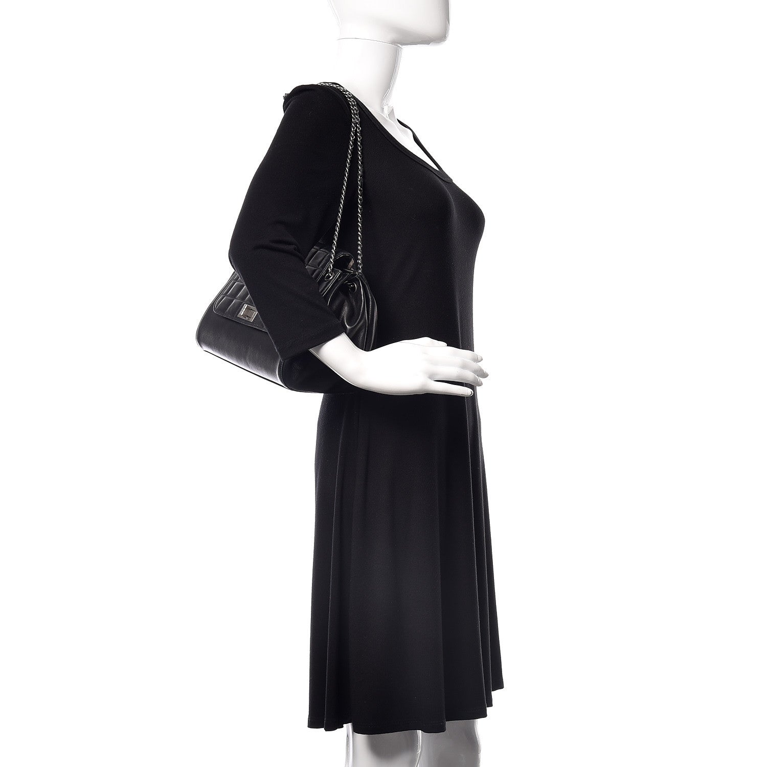 Chanel Lambskin Chocolate Bar Accordion Mademoiselle Flap Black 2 of 16
