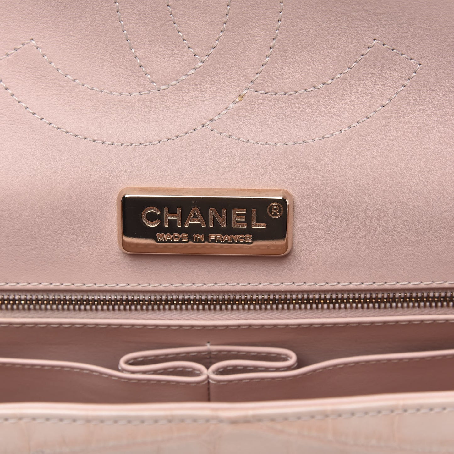 Alligator Jumbo Double Flap Light Pink