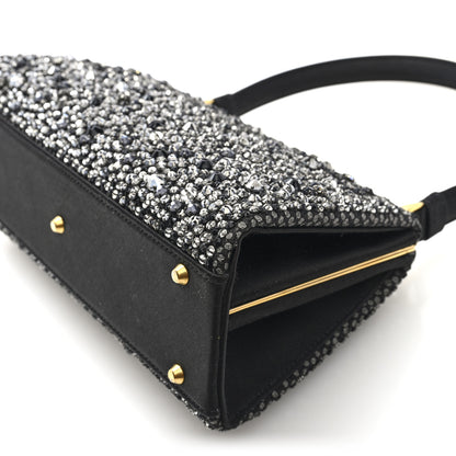 Christian Dior Satin Sequin Frame Bag Black 10 of 10