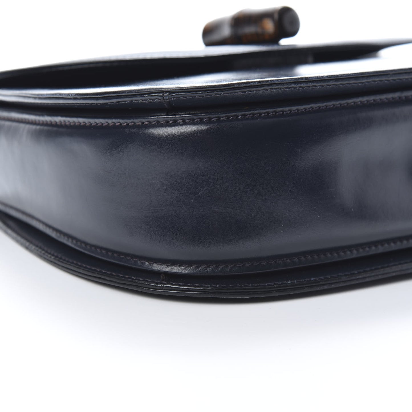 Calfskin Bamboo Top Handle Bag Navy