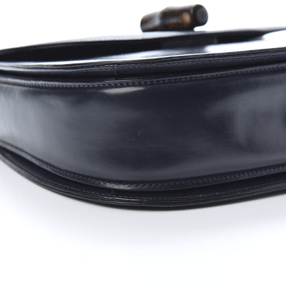 Gucci Calfskin Bamboo Top Handle Bag Navy 8 of 16