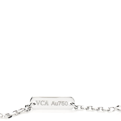 Van Cleef & Arpels 18K White Gold Chalcedony Vintage Alhambra Pendant Necklace 4 of 5