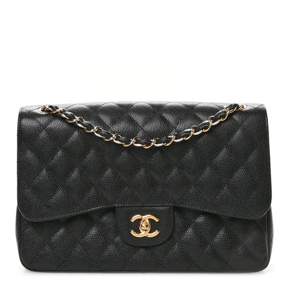 Chanel Caviar Quilted Jumbo Double Flap Black 1 of 12