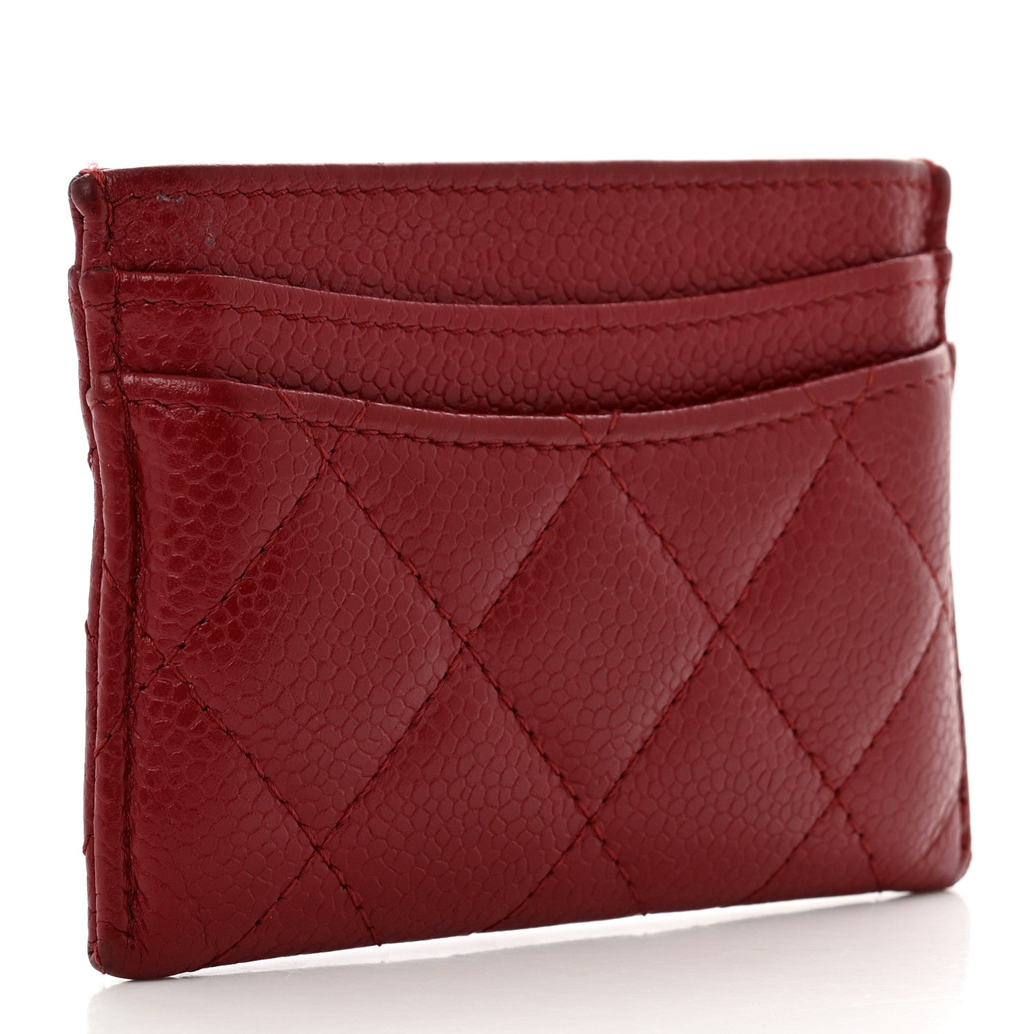 Chanel Caviar Quilted Card Holder Red 3 of 11