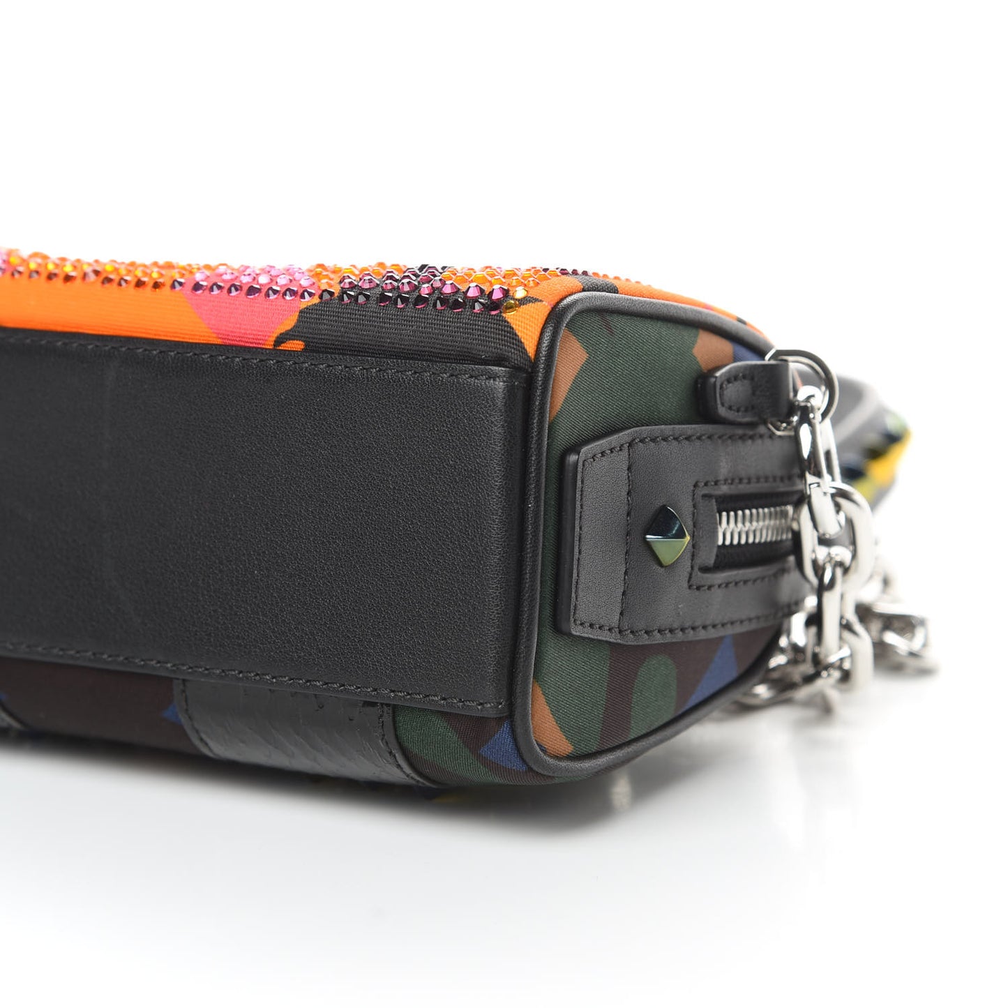 Nylon Crystal Lion Camo Boston Satchel Multicolor