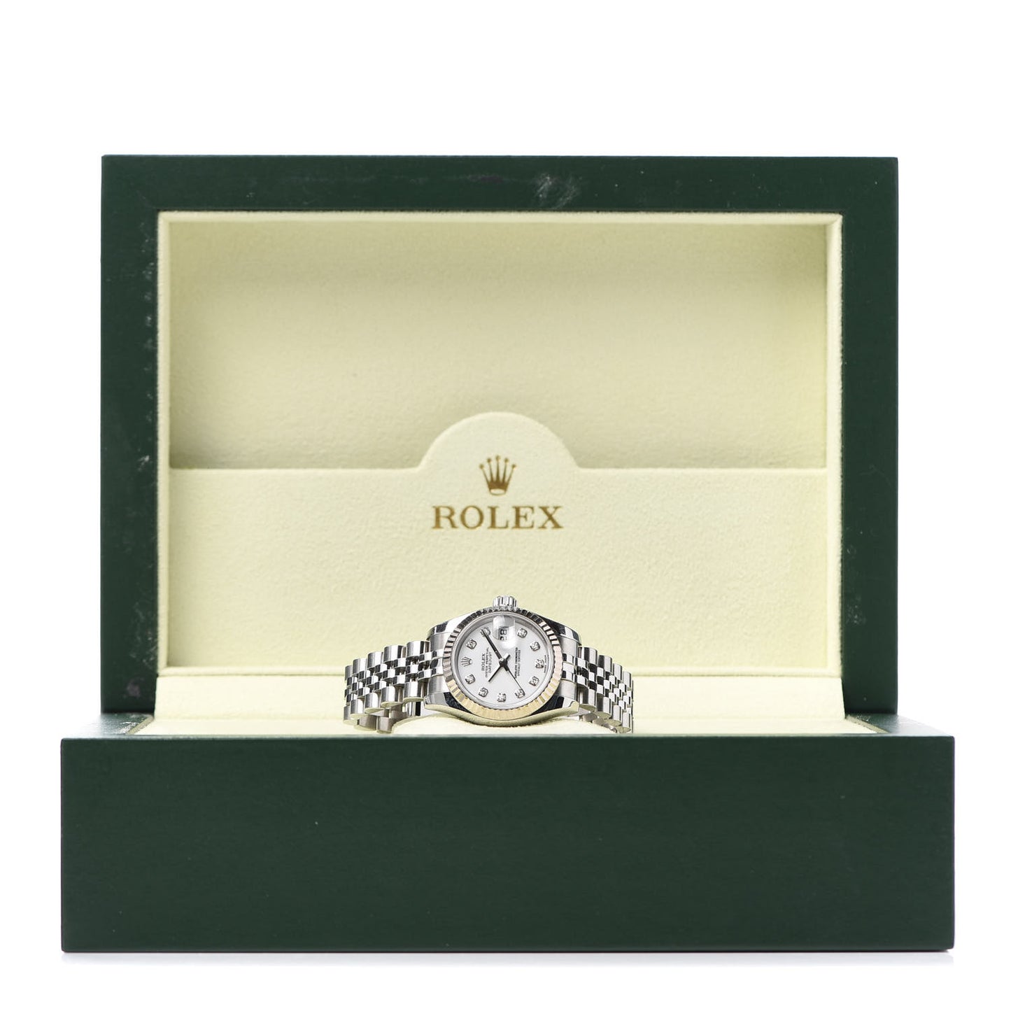 Stainless Steel 18K White Gold Diamond 26mm Oyster Perpetual Datejust Watch White 179174