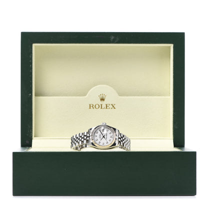 Rolex Stainless Steel 18K White Gold Diamond 26mm Oyster Perpetual Datejust Watch White 179174 6 of 6