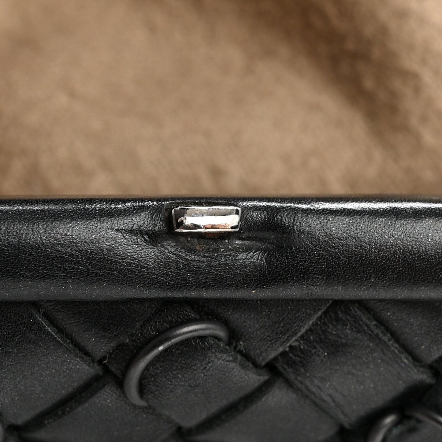 Nappa Intrecciato Knot Clutch Black