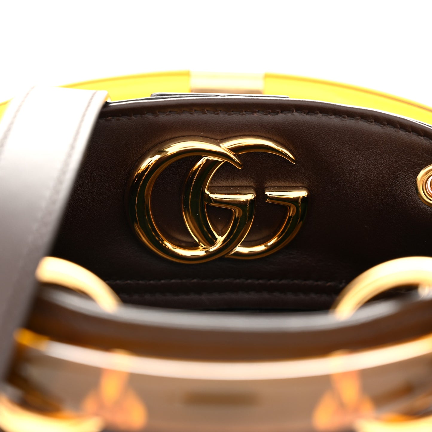 Suede Calfskin Web G Logo Bucket Bag Dark Brown