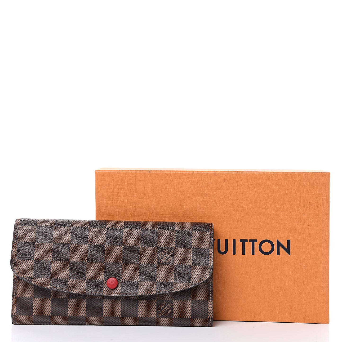 Damier Ebene Emilie Wallet Red