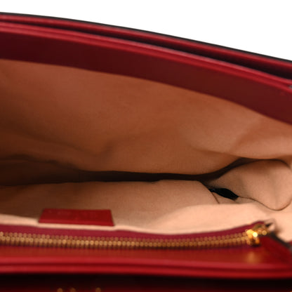 Gucci GG Supreme Monogram Azalea Calfskin Horsebit 1955 Shoulder Bag Beige Ebony New Cherry Red 5 of 10