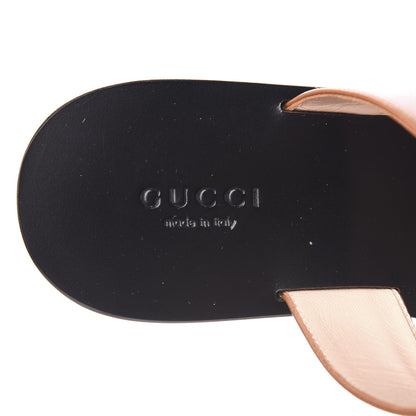 Gucci Calfskin GG Marmont Thong Sandals 35.5 Cognac 7 of 8