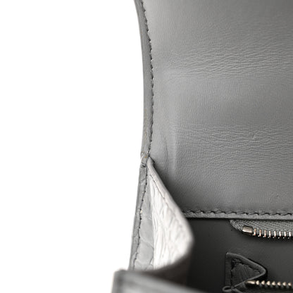 Balenciaga Shiny Calfskin Crocodile Embossed Small Hourglass Top Handle Bag Steel Grey 13 of 16