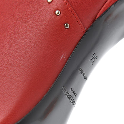 Saint Laurent Calfskin Studded Charlotte 55 Boots 36 Red 12 of 16