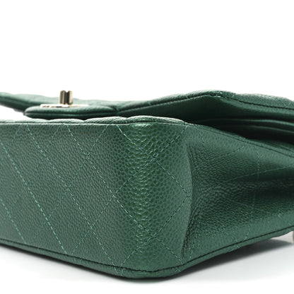Chanel Metallic Caviar Quilted Medium Double Flap Green 10 of 11
