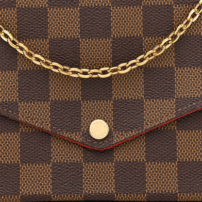 Louis Vuitton Damier Ebene Pochette Felicie Chain Wallet 8 of 10