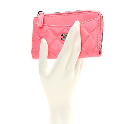 Chanel Caviar Quilted CC Zip Around Card Holder Rose 2 of 8