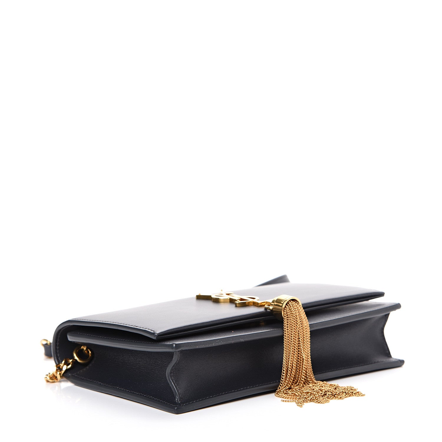Saint Laurent Smooth Calfskin Classic Monogram Kate Tassel Chain Wallet Black 3 of 10