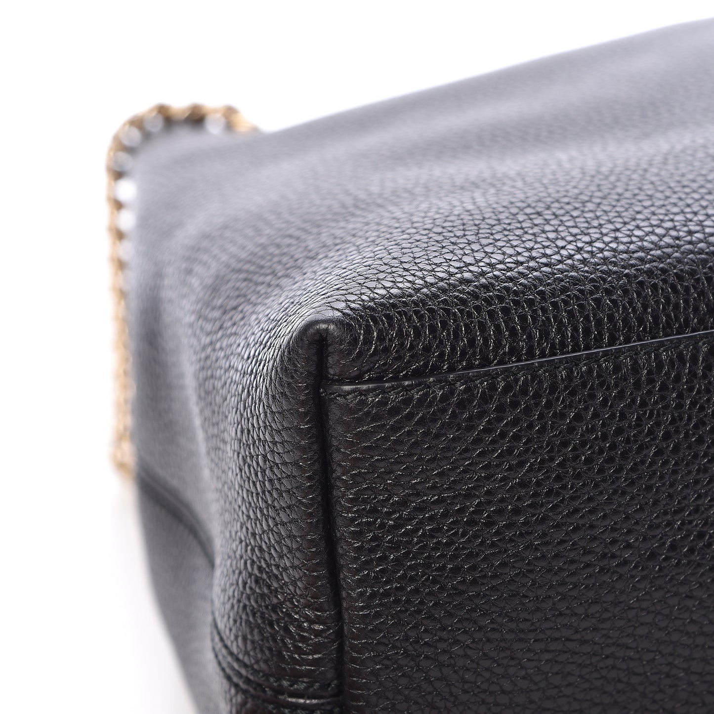 Pebbled Calfskin Medium Soho Chain Shoulder Bag Black