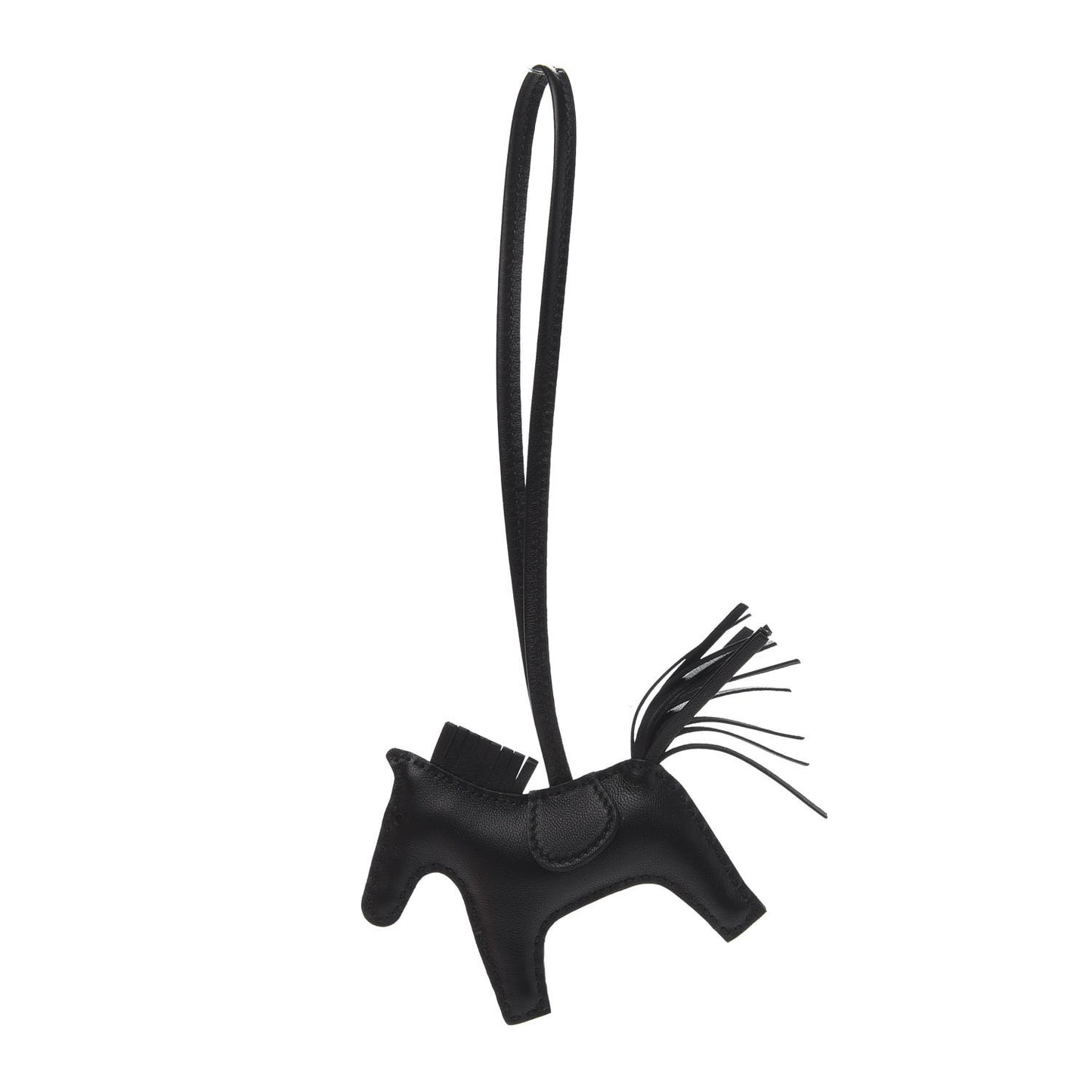 Milo Lambskin Grigri Rodeo Horse Bag Charm PM So Black