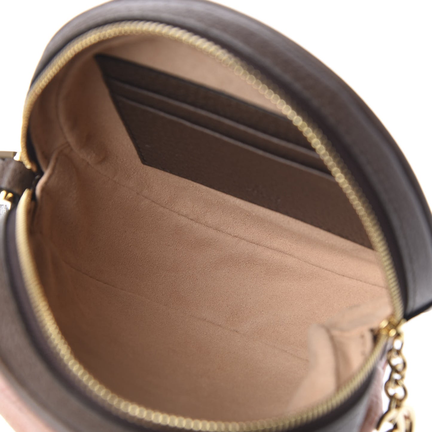 GG Supreme Monogram Web Ophidia Circle Wristlet Beige New Acero