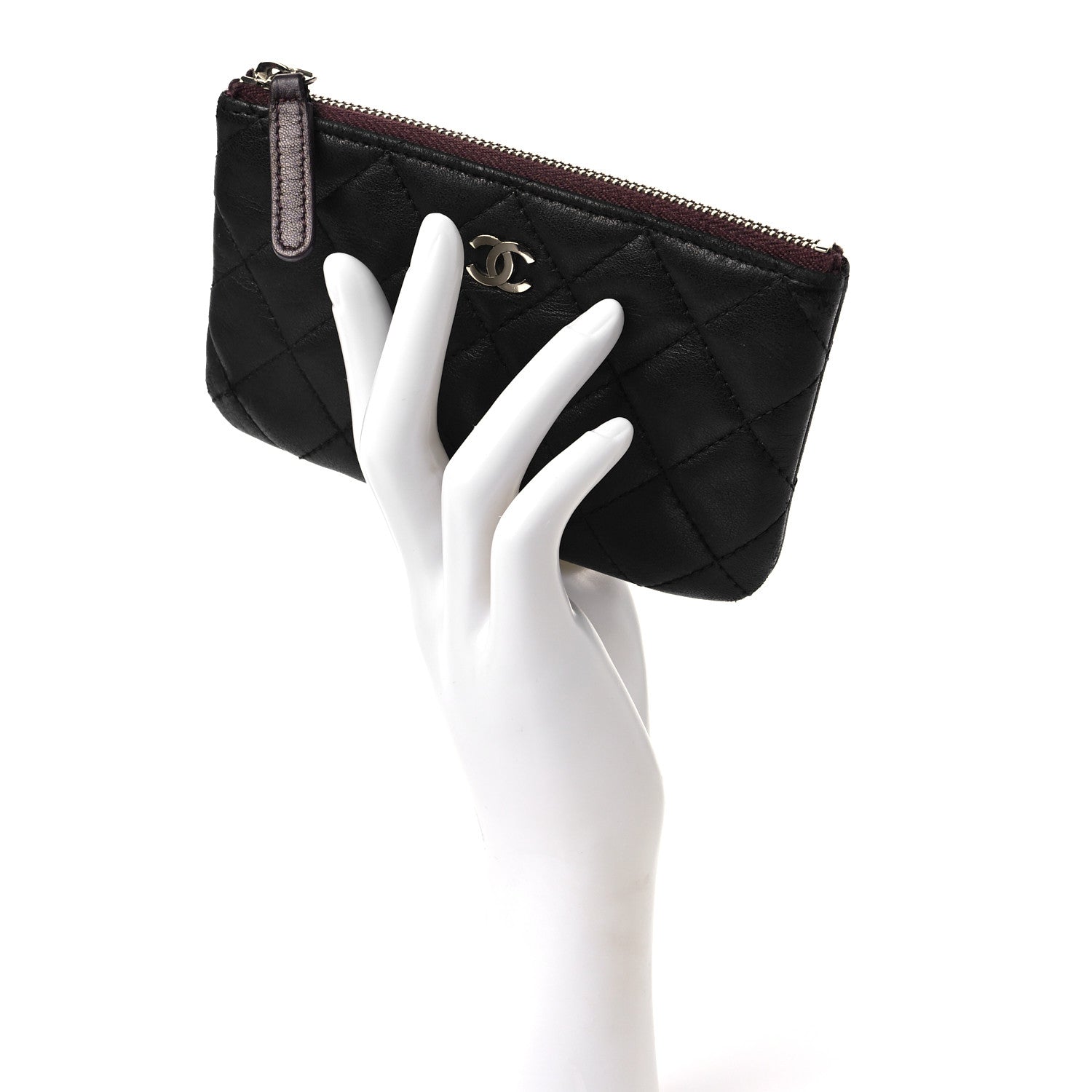 Chanel Lambskin Quilted Small Cosmetic Case Black 2 of 7