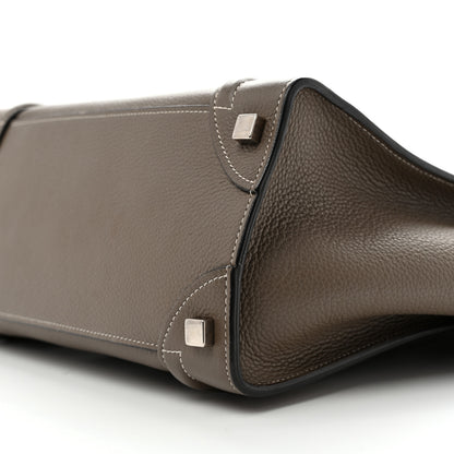 Celine Drummed Calfskin Micro Luggage Souris 8 of 12